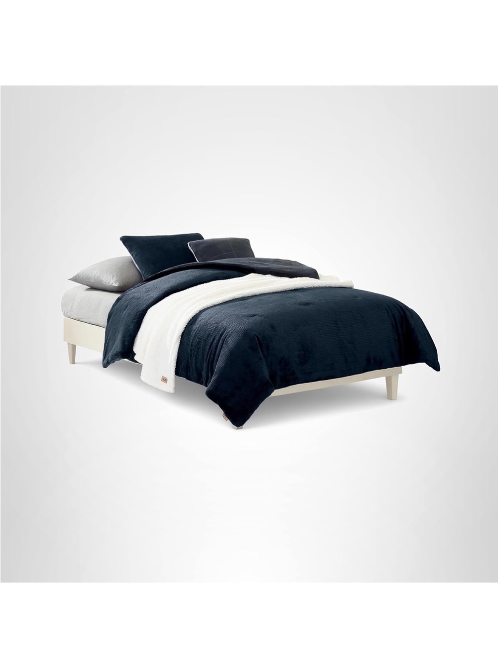 UGG Navy and White Reversible Comforter Set
